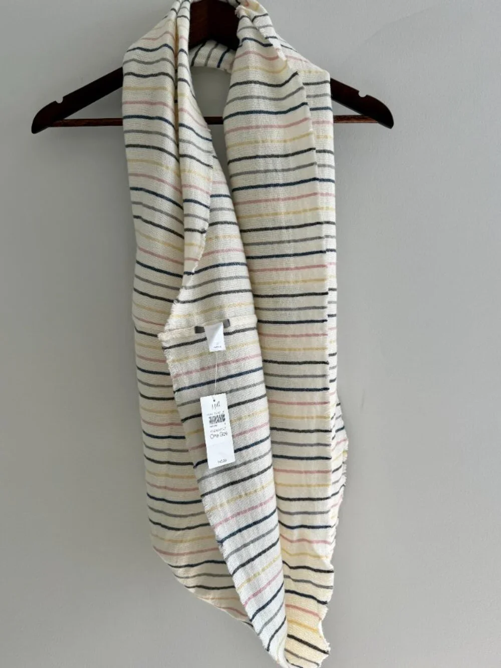 J. Jill NWT Striped Infinity Scarf Rayon Wool Blend Lightweight Loop One‎ Size